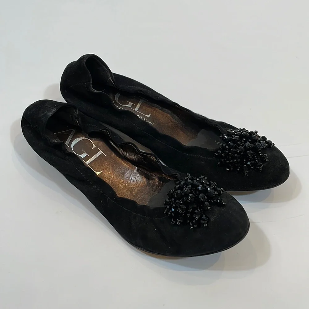 AGL Attilio Giusti Leombruni Shoes 38 Made In Italy Black Leather Dress Pump